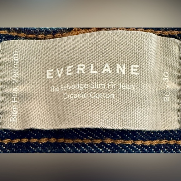 Everlane Selvedge Slim Fit Jeans 30x30 Men’s Organic Cotton Indigo Blue - Picture 3 of 11
